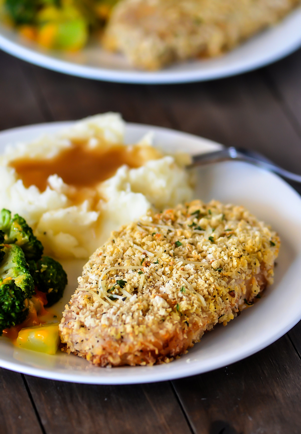 Herb-Crusted Pork Chops and Mashed Potatoes