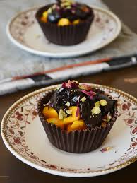 Mango Mousse in Chocolate Cups